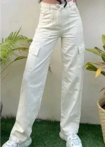 wide leg light beige cargos