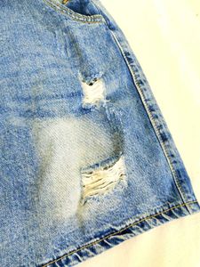 Denim Ripped Skirt