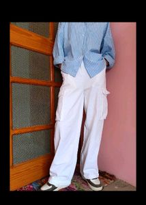 zara dupe  White Cargo Pants