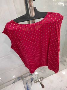 Maroon  Printed Kurta