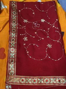 Elegant Maroon Saree