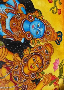 Krishna And Radha Kerala Mural Painting