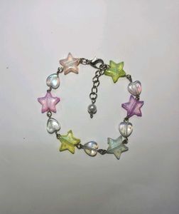 Handmade Multicolored Star and Heart Bracelet