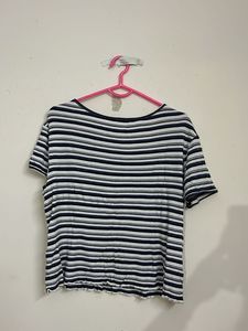 Striped Button-Up Tee