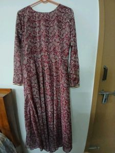 Full sleeve floral gown with dupatta