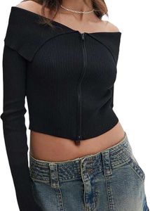 Black Ribbed Crop Top