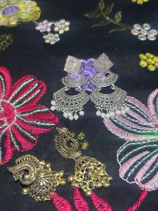 Elegant Silver &amp; Gold Tone Earrings