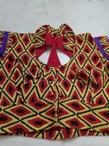 COLLAR PATTERNED BLOUSE