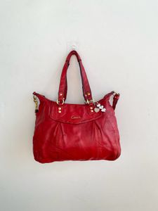 Authentic coach red leather bag