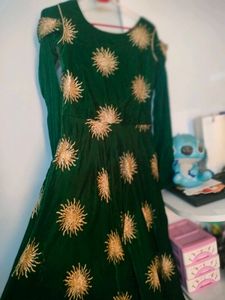 Velvet Bottle Green Gown Purchased From Lajpat