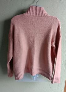 Baby Pink/Peach Thick Woollen High Neck Sweathe