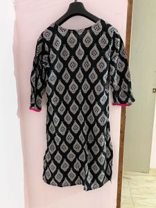Black Printed Kurti (Size L)