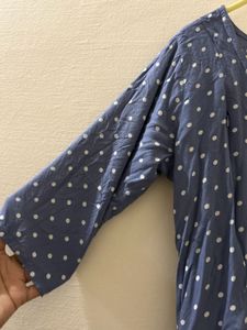 Feeding Kurthi Blue Polka Dot Dress