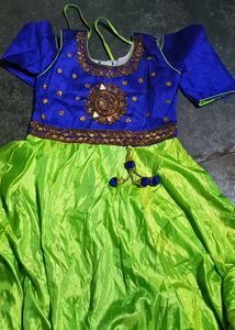 Blue Mirror Work Girl frock