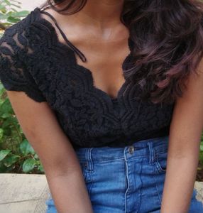 Black Textured Netted Top