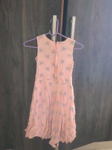 Pink Eyelet Sleeveless Dress