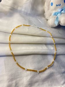 Gold & Crystal Beaded Choker