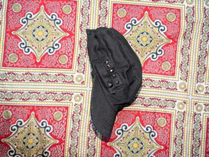 black cap with Chrome accessories