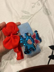2 Hair bands Red nd teddy bear