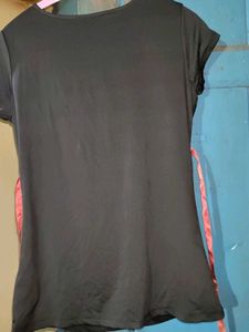 Black Cowl Neck Top with Ribbon Detail