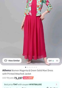 Price Drop Maxi Dress With Printed Attached Jacket