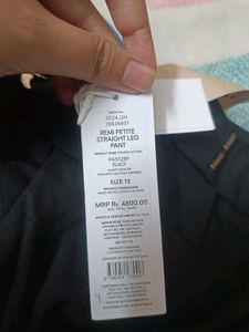 Black straight leg pant