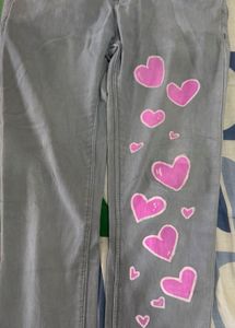 Hand-Painted Heart Jeans