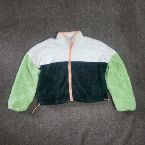 Fuzzy Colorblock Jacket