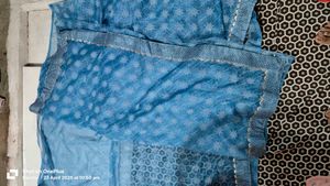 Sky Blue Floral Saree
