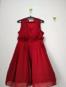 Maroon Ruffled Dress