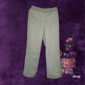 Formal khaki-ish color thin white stripped pant