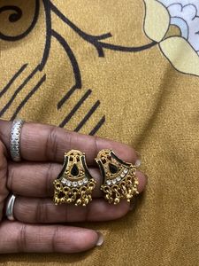 Jhumka in Golden and Black Set of 2