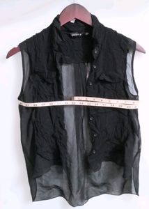 Black Sheer Ruffled Blouse (Woman)