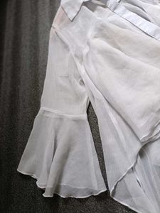 White Ruffle Shrug/Shirt