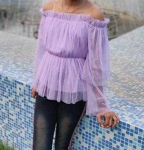 Lavender Off-Shoulder Top