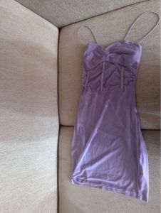 Lilac Dress With Sheer Patch On The Waistline