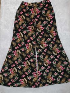 Floral Print Wide Leg Pants
