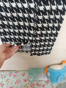 black and white textured skirt