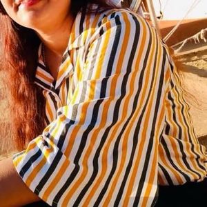 Striped Yellow Crop Top