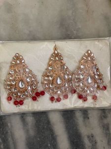 Stylish Earrings With Tikka For Girls