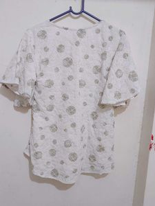 Elegant White Patterned Top