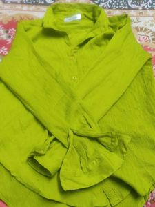 Lime Green Collared Long Sleeve