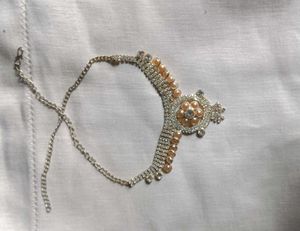 Elegant Gold-Plated Necklace with Stone Work