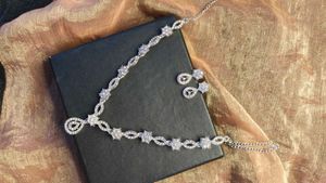 Sparkling Silver Necklace &amp; Earrings Set