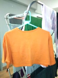 Orange Branded Crop Top