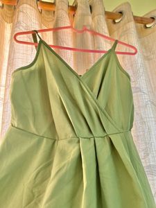 Lime Green Slit Maxi Dress