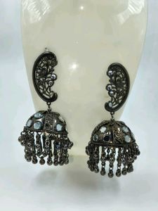 Oxidized Jhumka Earrings