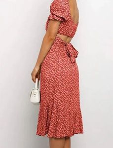 Red Floral Two-Piece Set