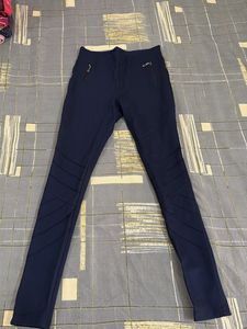 Navy Moto Style Leggings