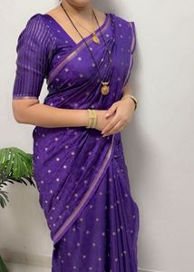 Purple Silk Blend Saree